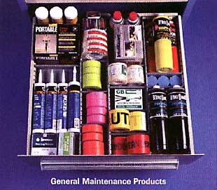General maintenance products in a modular drawer