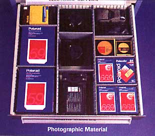 Photographic material in a modular drawer