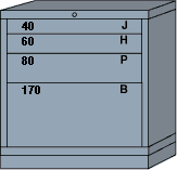 Bench High Modular Drawer Cabinet