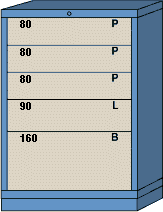 Counter High Modular Drawer Cabinet